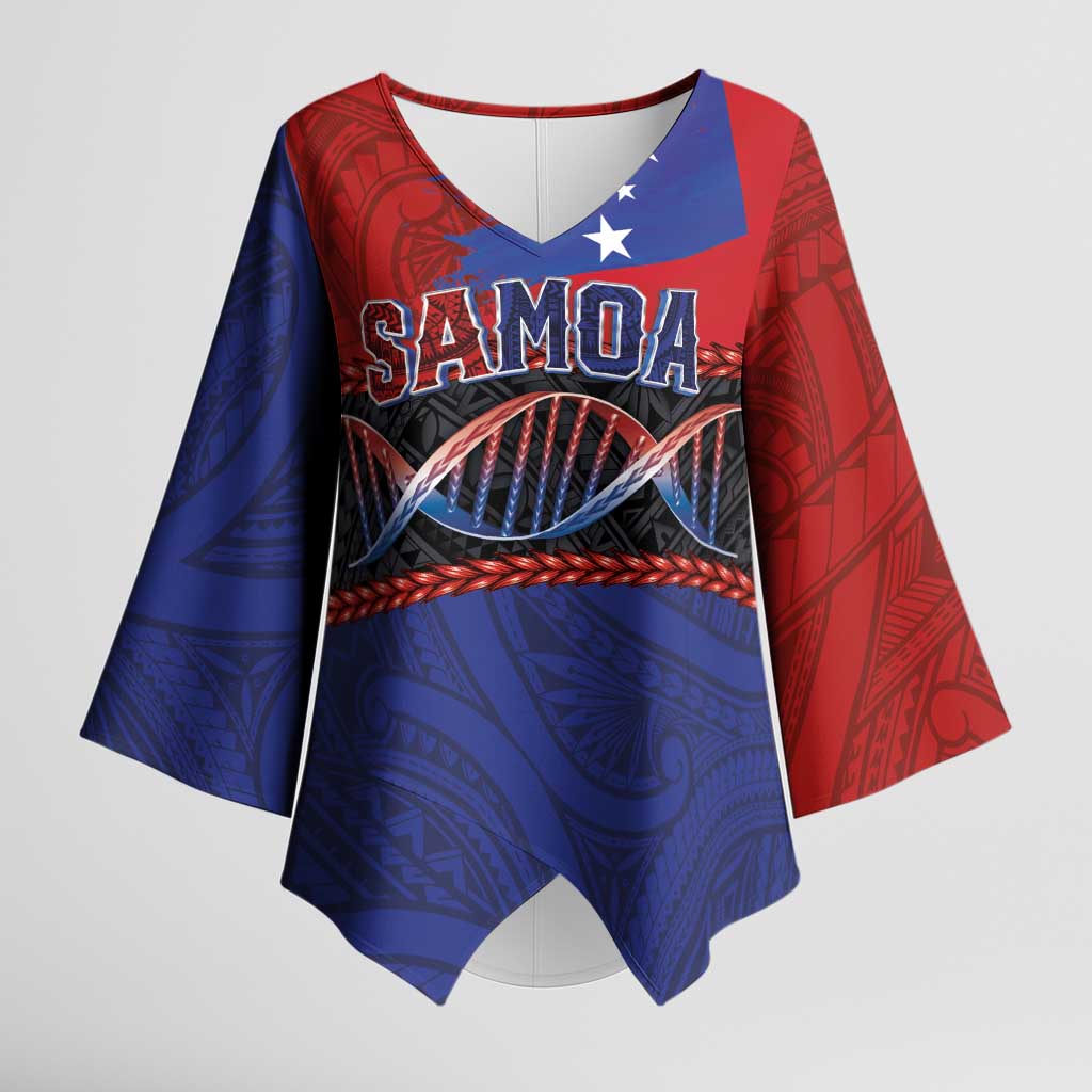 Personalised Samoan DNA-Proud of Samoa Kimono Sleeve Blouse Polynesian Patterns - Polynesian Pride