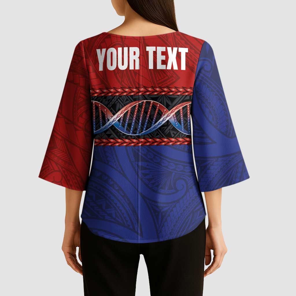 Personalised Samoan DNA-Proud of Samoa Kimono Sleeve Blouse Polynesian Patterns - Polynesian Pride