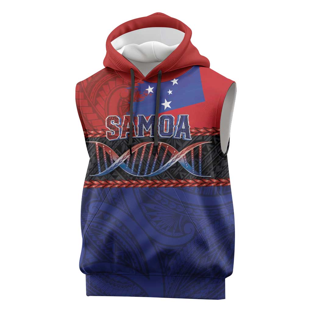 Personalised Samoan DNA-Proud of Samoa Sleeveless Hoodie Polynesian Patterns - Polynesian Pride