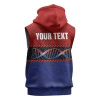 Personalised Samoan DNA-Proud of Samoa Sleeveless Hoodie Polynesian Patterns - Polynesian Pride