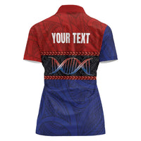 Personalised Samoan DNA-Proud of Samoa Women Polo Shirt Polynesian Patterns - Polynesian Pride