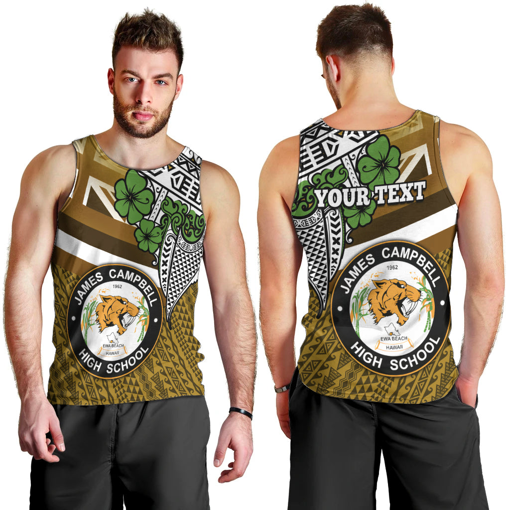 Hawaii James Campbell High School Men Tank Top Kakau Pattern Gold Color Version LT03 - Polynesian Pride