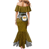Hawaii James Campbell High School Mermaid Dress Kakau Pattern Gold Color Version LT03 - Polynesian Pride