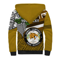 Hawaii James Campbell High School Sherpa Hoodie Kakau Pattern Gold Color Version LT03 - Polynesian Pride