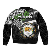 Hawaii James Campbell High School Bomber Jacket Kakau Pattern Black Version LT03 - Polynesian Pride