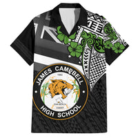 Hawaii James Campbell High School Family Matching Tank Maxi Dress and Hawaiian Shirt Kakau Pattern Black Version LT03 Dad's Shirt - Short Sleeve Black - Polynesian Pride
