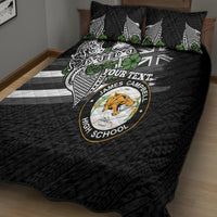 Hawaii James Campbell High School Quilt Bed Set Kakau Pattern Black Version LT03 - Polynesian Pride