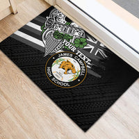 Hawaii James Campbell High School Rubber Doormat Kakau Pattern Black Version LT03 - Polynesian Pride
