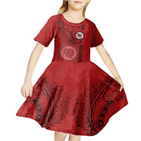 Hawaii Kahuku High & Intermediate School Kid Short Sleeve Dress Tribal Kakau Pattern LT03 - Polynesian Pride