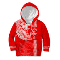 Hawaii Kalani High School Kid Hoodie Tribal Kakau Pattern LT03 Hoodie Red - Polynesian Pride