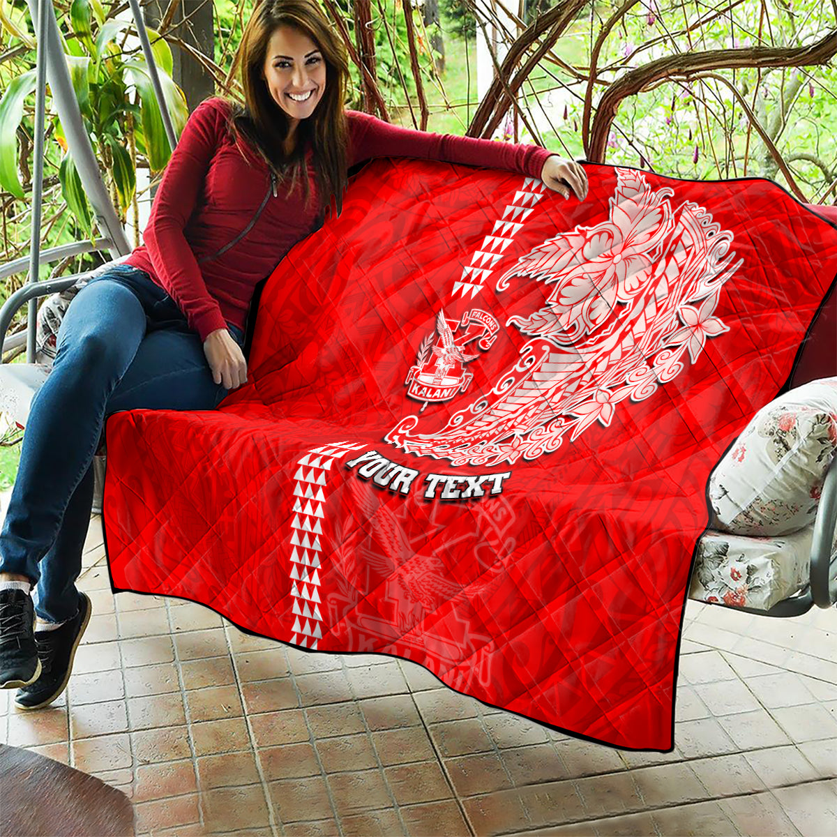 Hawaii Kalani High School Quilt Tribal Kakau Pattern LT03 - Polynesian Pride