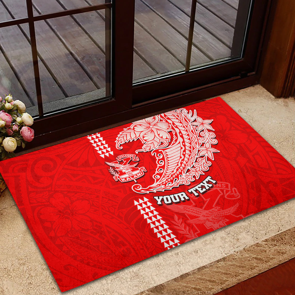 Hawaii Kalani High School Rubber Doormat Tribal Kakau Pattern LT03 - Polynesian Pride
