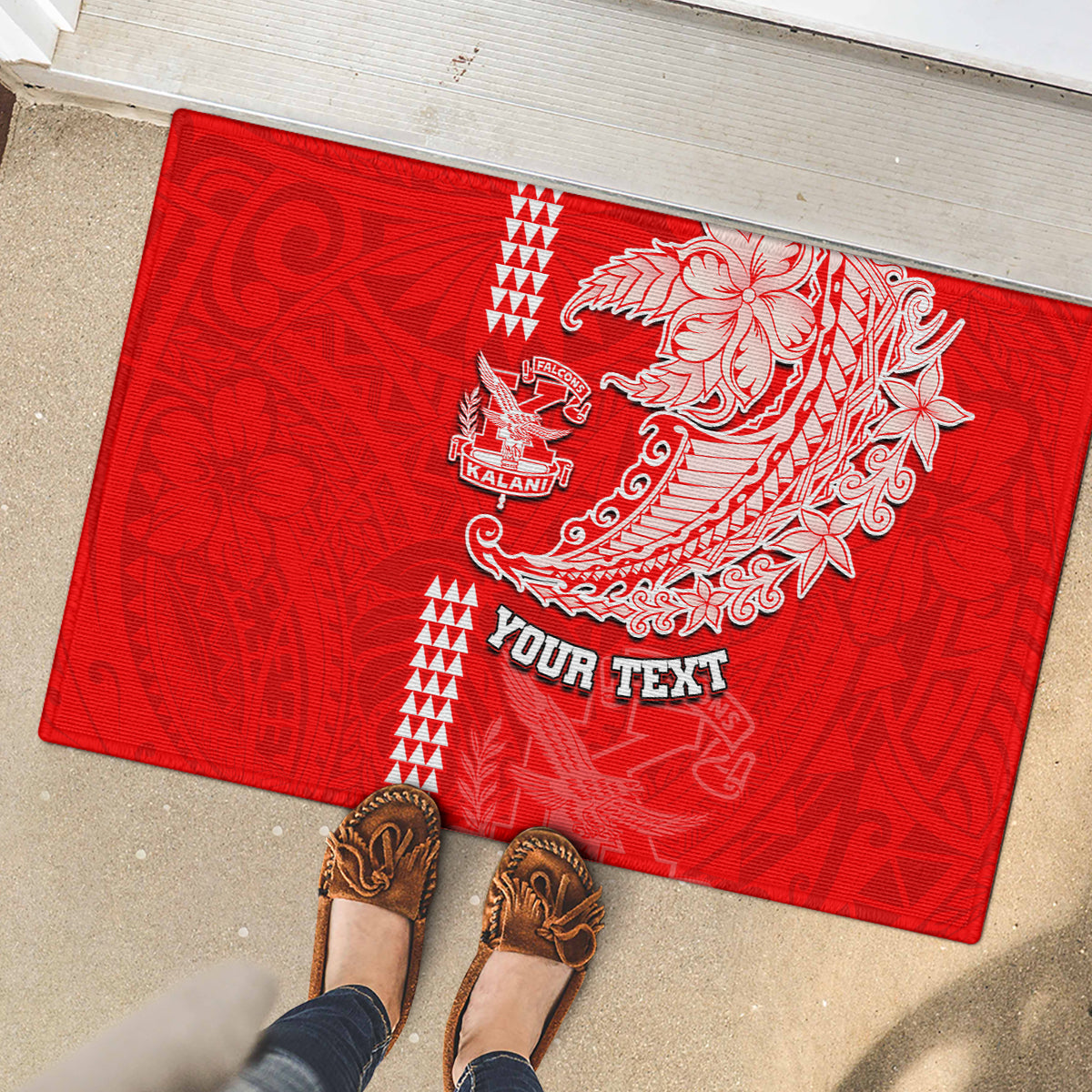 Hawaii Kalani High School Rubber Doormat Tribal Kakau Pattern LT03 - Polynesian Pride