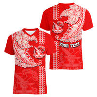 Hawaii Kalani High School Women V Neck T Shirt Tribal Kakau Pattern LT03 - Polynesian Pride