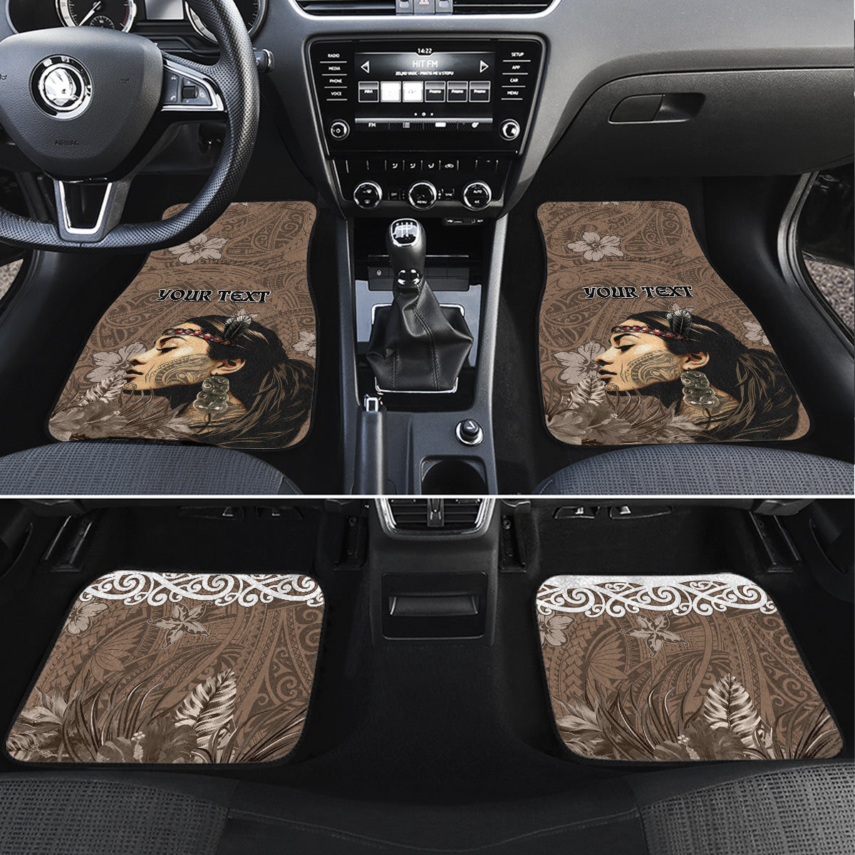 Custom New Zealand Womens Day Car Mats Traditional Maori Woman Polynesian Pattern Brown Color LT03 Brown - Polynesian Pride