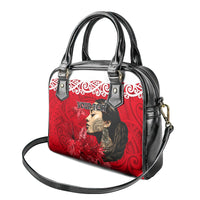 Custom New Zealand Womens Day Shoulder Handbag Traditional Maori Woman Polynesian Pattern Red Color LT03 - Polynesian Pride