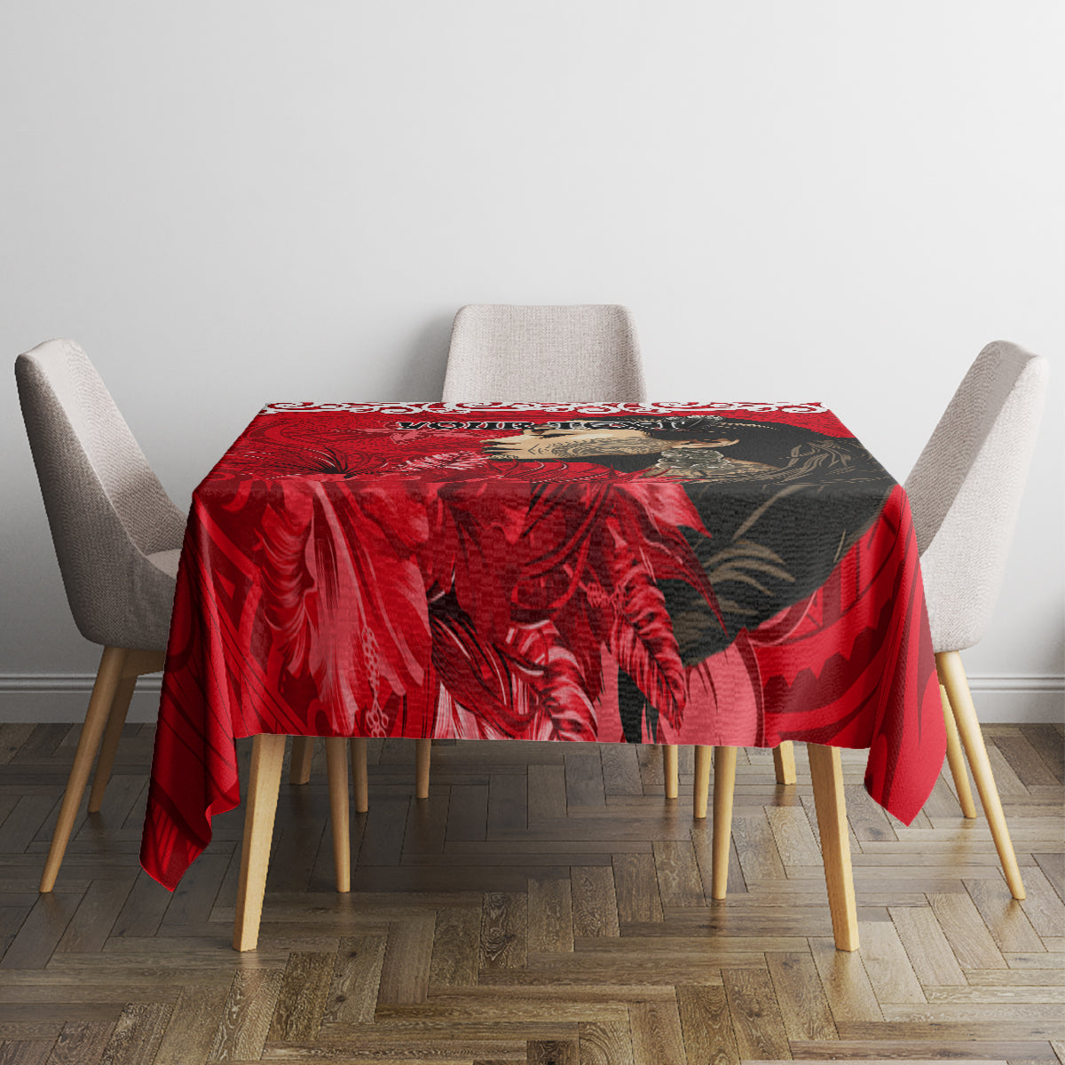 Custom New Zealand Womens Day Tablecloth Traditional Maori Woman Polynesian Pattern Red Color LT03 - Polynesian Pride