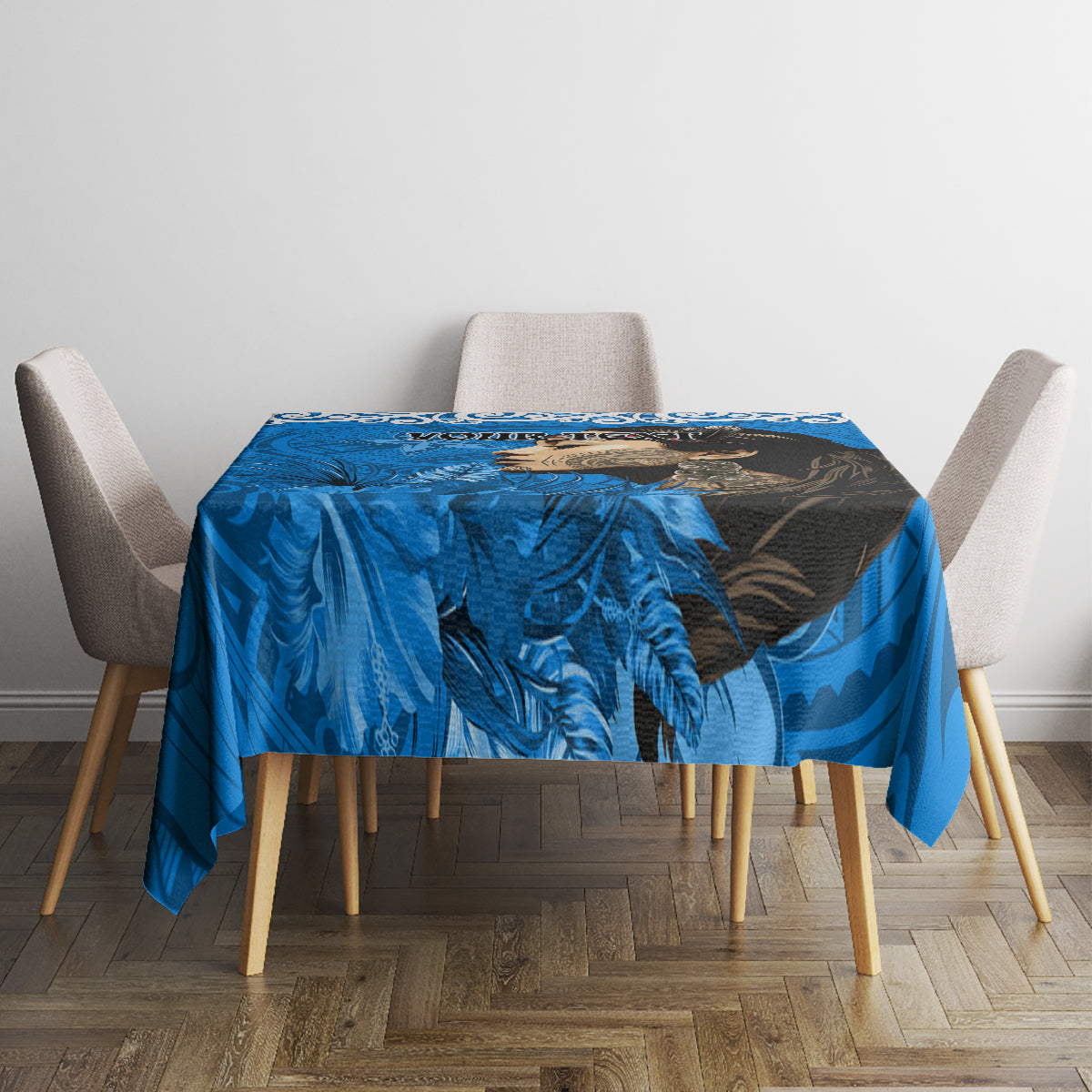Custom New Zealand Womens Day Tablecloth Traditional Maori Woman Polynesian Pattern Blue Color LT03 - Polynesian Pride