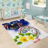 Custom Northern Mariana Islands Commonwealth Covenant Day Area Rug Plumeria Flower Splash Style LT03 - Polynesian Pride