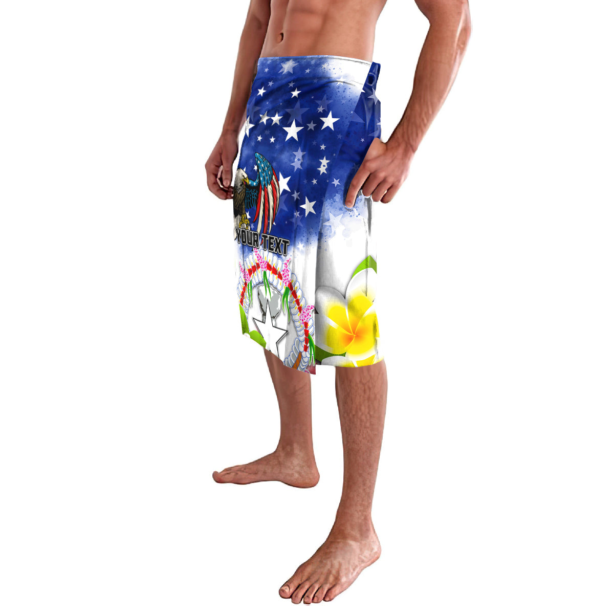 Custom Northern Mariana Islands Commonwealth Covenant Day Lavalava Plumeria Flower Splash Style LT03 - Polynesian Pride