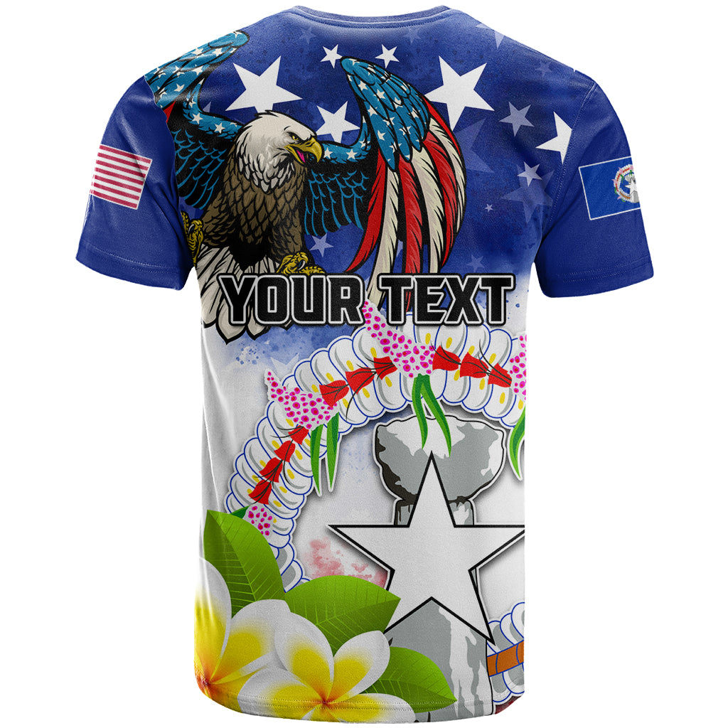 Custom Northern Mariana Islands Commonwealth Covenant Day T Shirt Plumeria Flower Splash Style LT03 - Polynesian Pride