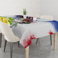 Custom Northern Mariana Islands Commonwealth Covenant Day Tablecloth Plumeria Flower Splash Style LT03 - Polynesian Pride
