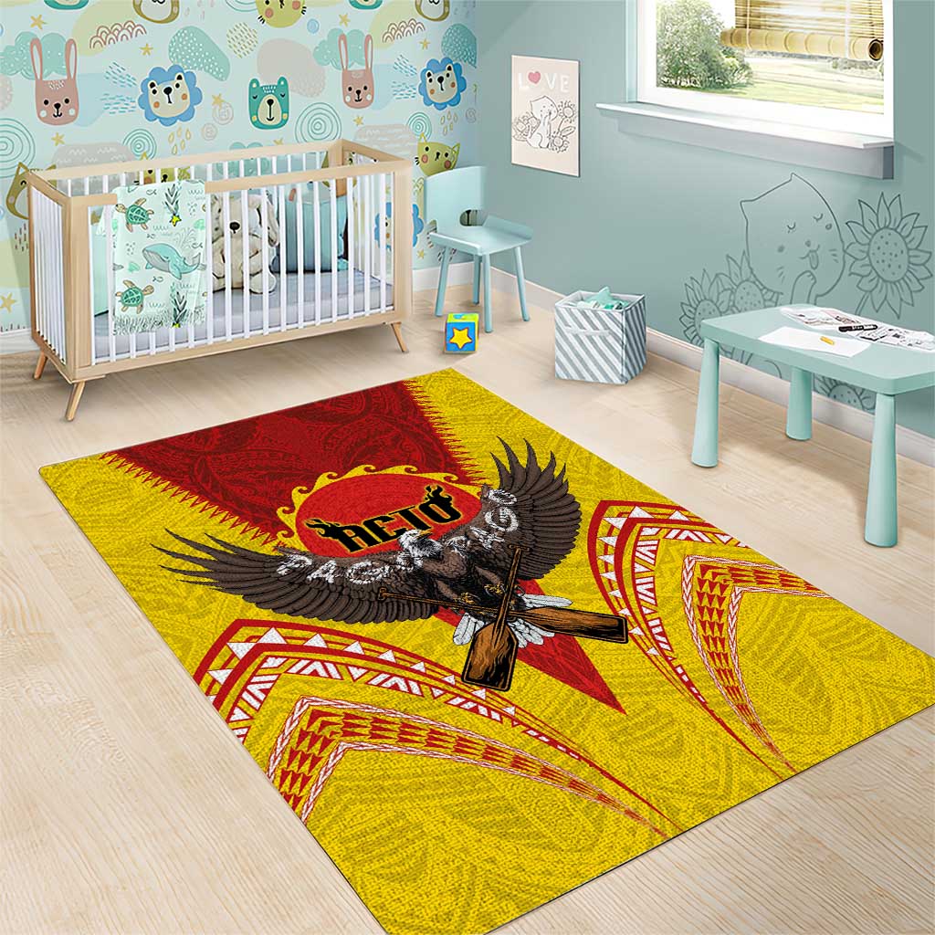 American Samoa Fautasi Race Area Rug Pago Pago-Aeto Samoan Tattoo and Eagle LT03 - Polynesian Pride