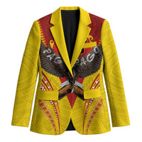 American Samoa Fautasi Race Blazer Pago Pago-Aeto Samoan Tattoo and Eagle LT03 Unisex Yellow - Polynesian Pride