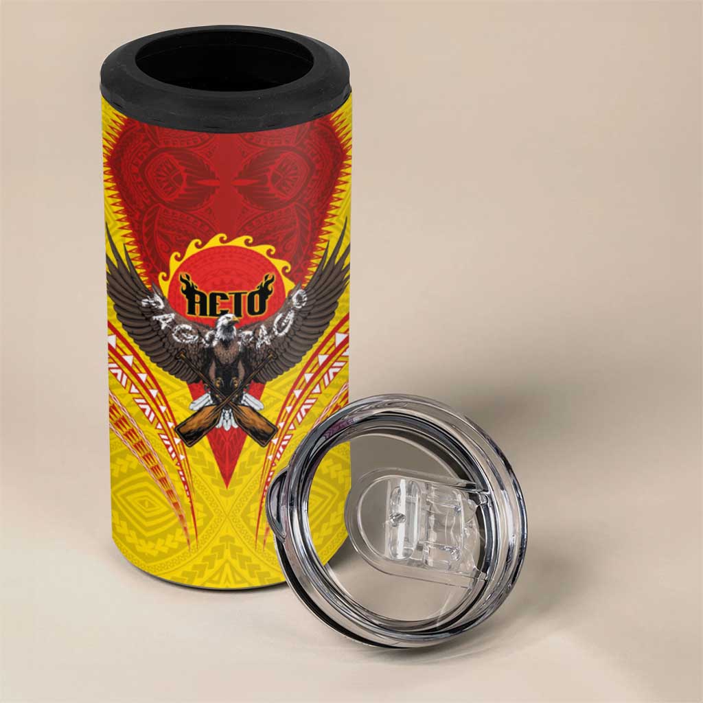 American Samoa Fautasi Race 4 in 1 Can Cooler Tumbler Pago Pago-Aeto Samoan Tattoo and Eagle LT03 - Polynesian Pride