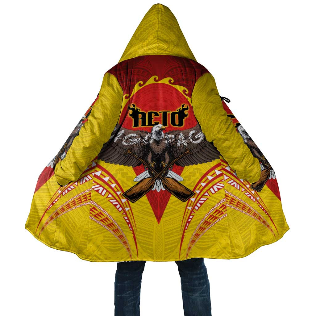 American Samoa Fautasi Race Cloak Pago Pago-Aeto Samoan Tattoo and Eagle LT03 Unisex Yellow - Polynesian Pride