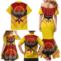 American Samoa Fautasi Race Family Matching Mermaid Dress and Hawaiian Shirt Pago Pago-Aeto Samoan Tattoo and Eagle LT03 - Polynesian Pride