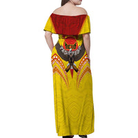 American Samoa Fautasi Race Family Matching Off Shoulder Maxi Dress and Hawaiian Shirt Pago Pago-Aeto Samoan Tattoo and Eagle LT03 - Polynesian Pride
