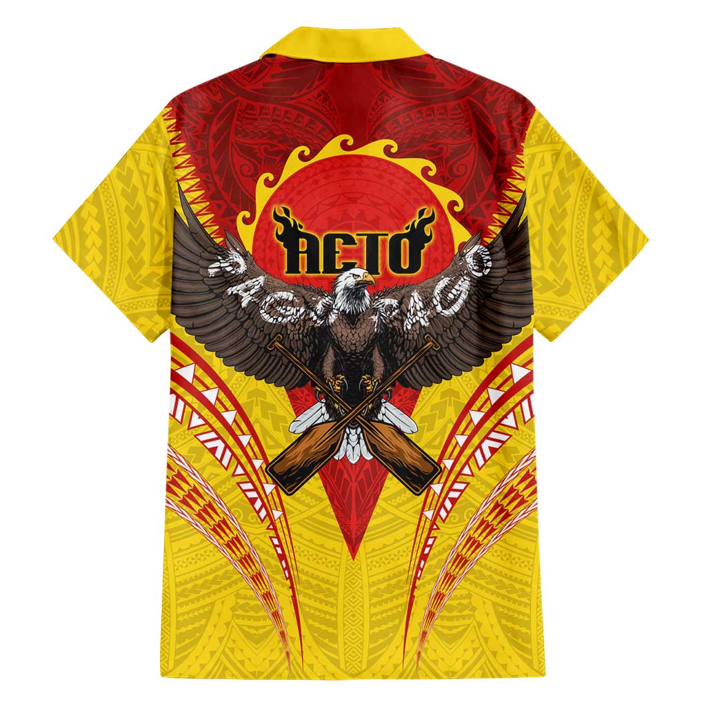 American Samoa Fautasi Race Family Matching Short Sleeve Bodycon Dress and Hawaiian Shirt Pago Pago-Aeto Samoan Tattoo and Eagle LT03 - Polynesian Pride