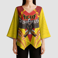 American Samoa Fautasi Race Kimono Sleeve Blouse Pago Pago-Aeto Samoan Tattoo and Eagle LT03 - Polynesian Pride