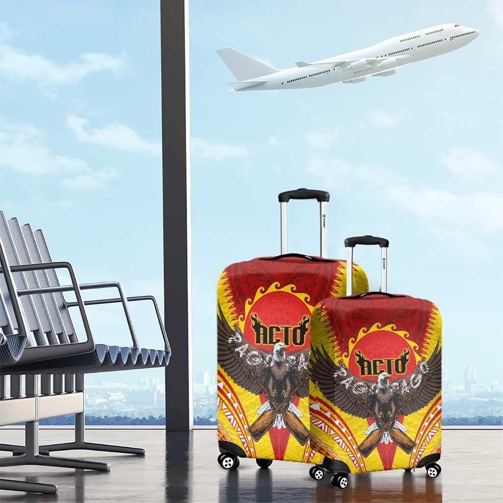 American Samoa Fautasi Race Luggage Cover Pago Pago-Aeto Samoan Tattoo and Eagle LT03 - Polynesian Pride