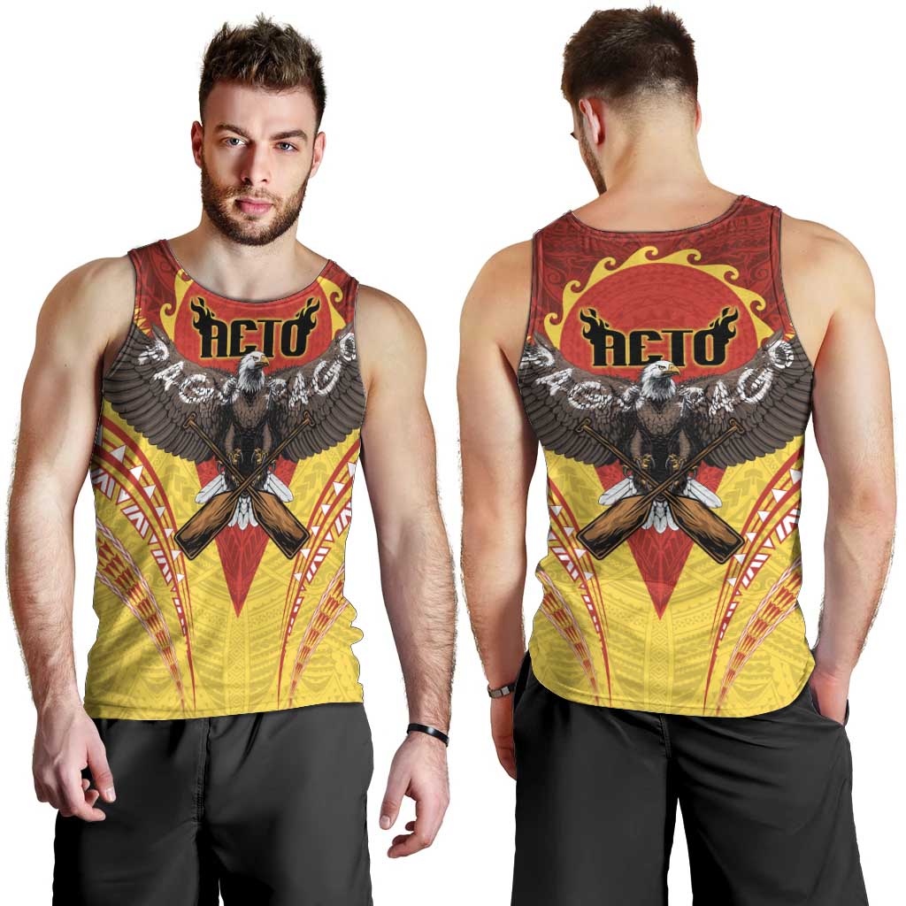 American Samoa Fautasi Race Men Tank Top Pago Pago-Aeto Samoan Tattoo and Eagle