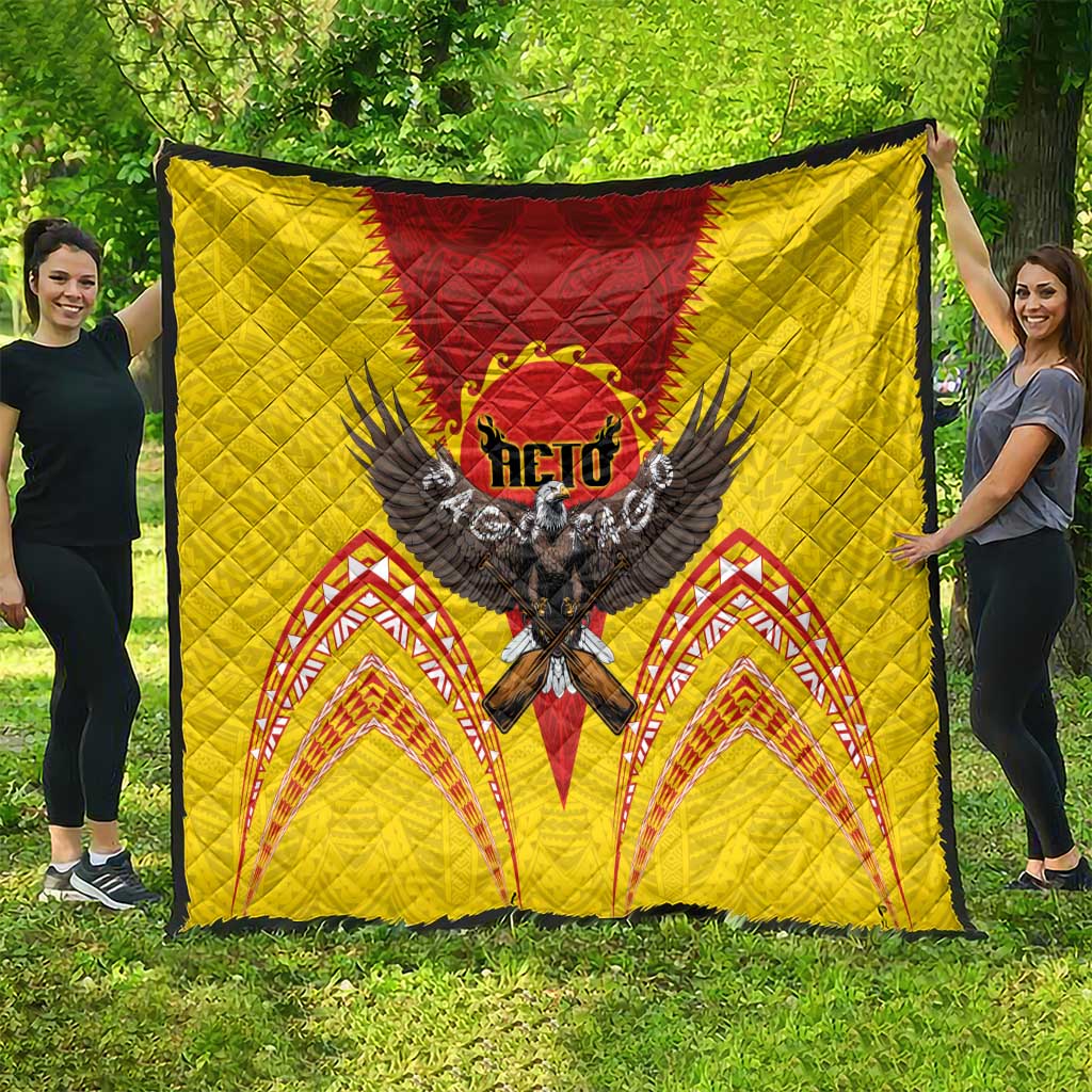 American Samoa Fautasi Race Quilt Pago Pago-Aeto Samoan Tattoo and Eagle LT03 - Polynesian Pride