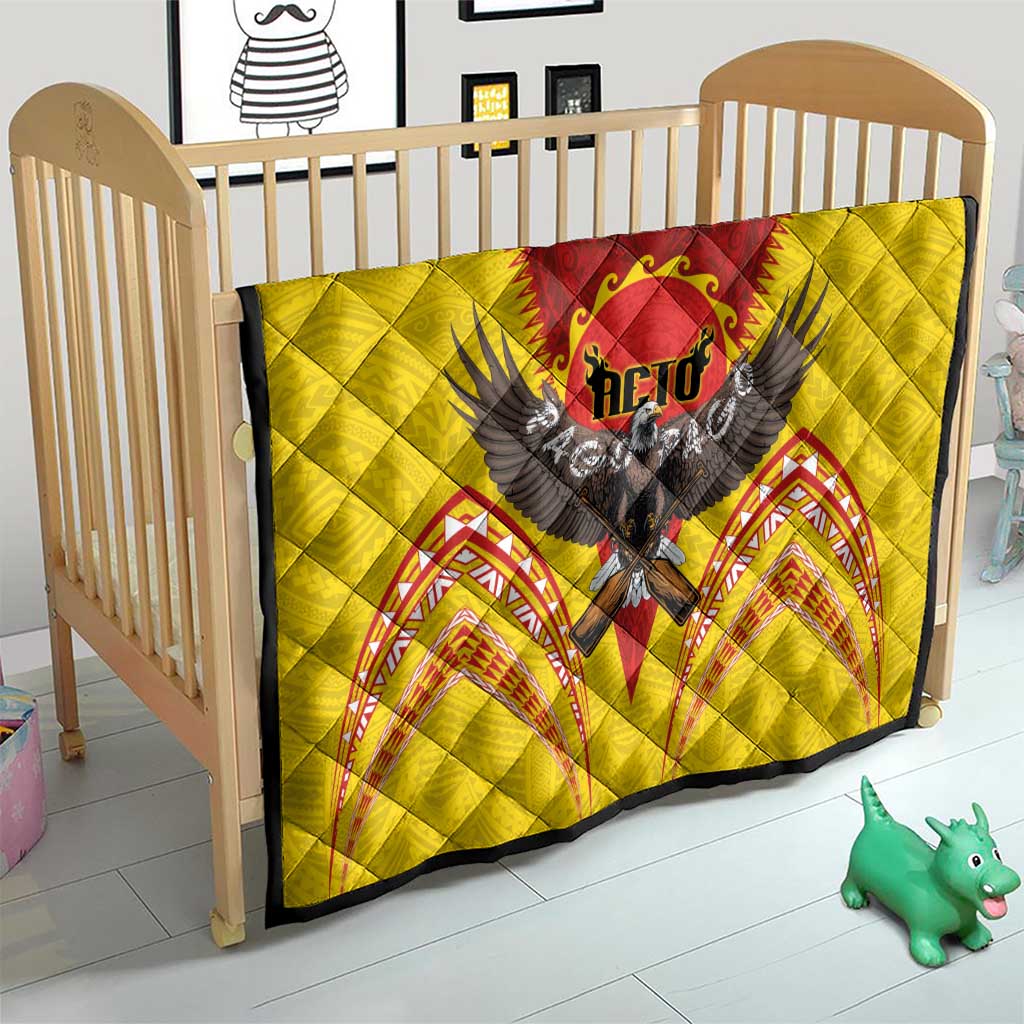 American Samoa Fautasi Race Quilt Pago Pago-Aeto Samoan Tattoo and Eagle LT03 - Polynesian Pride
