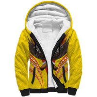 American Samoa Fautasi Race Sherpa Hoodie Pago Pago-Aeto Samoan Tattoo and Eagle LT03 Unisex Yellow - Polynesian Pride