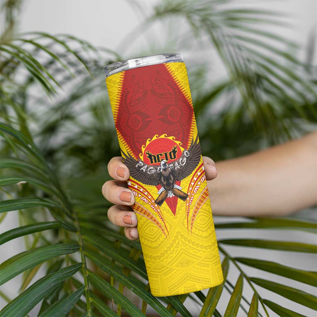 American Samoa Fautasi Race Skinny Tumbler Pago Pago-Aeto Samoan Tattoo and Eagle LT03 - Polynesian Pride