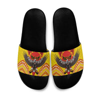 American Samoa Fautasi Race Slide Sandals Pago Pago-Aeto Samoan Tattoo and Eagle