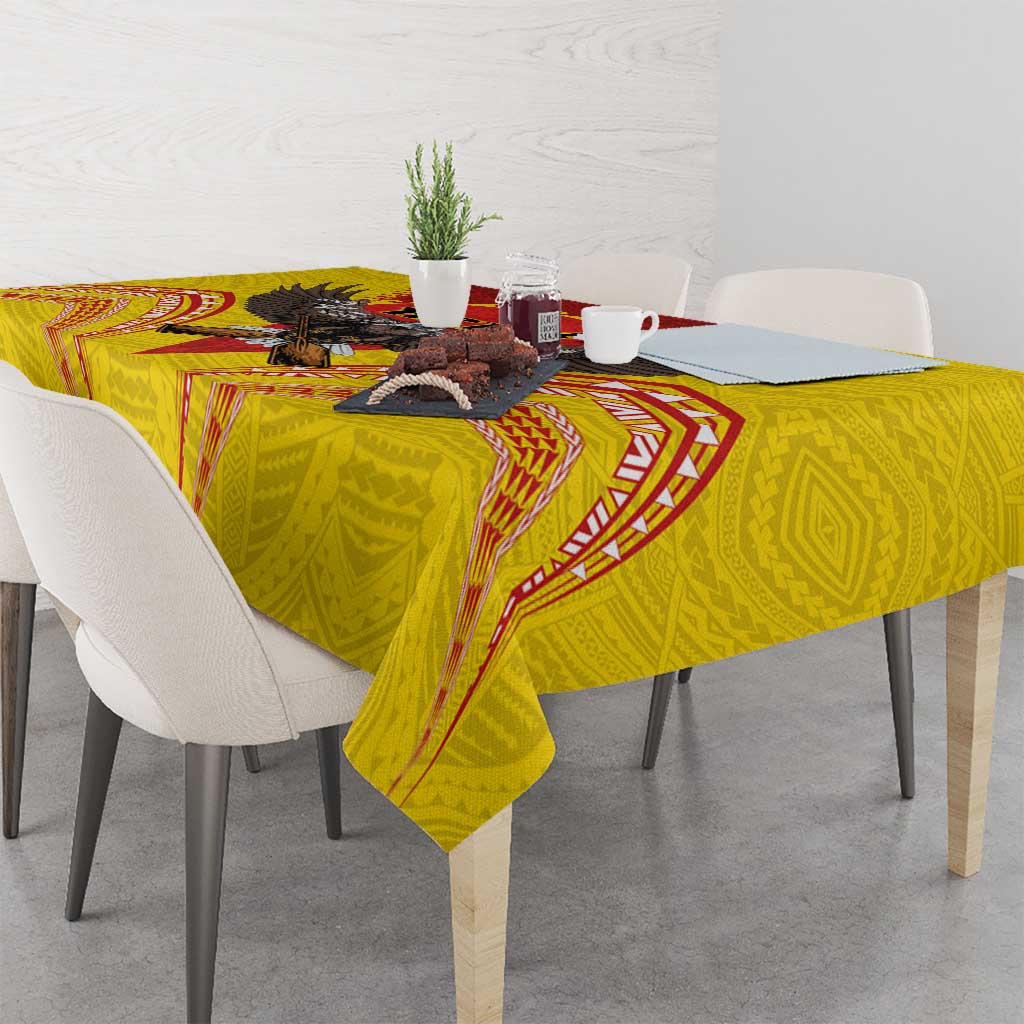 American Samoa Fautasi Race Tablecloth Pago Pago-Aeto Samoan Tattoo and Eagle