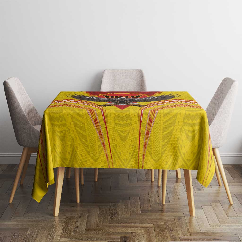 American Samoa Fautasi Race Tablecloth Pago Pago-Aeto Samoan Tattoo and Eagle
