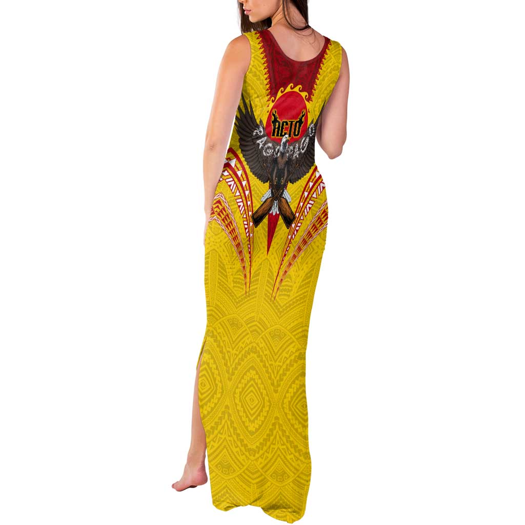 American Samoa Fautasi Race Tank Maxi Dress Pago Pago-Aeto Samoan Tattoo and Eagle LT03 - Polynesian Pride