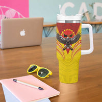 American Samoa Fautasi Race Tumbler With Handle Pago Pago-Aeto Samoan Tattoo and Eagle