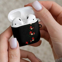 Hawaiian Taro Leaves-Hibiscus and Plumeria AirPods Case Floral Tribal Tattoo Motif