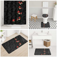 Hawaiian Taro Leaves-Hibiscus and Plumeria Bathroom Set Floral Tribal Tattoo Motif LT03 - Polynesian Pride