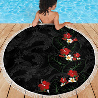Hawaiian Taro Leaves-Hibiscus and Plumeria Beach Blanket Floral Tribal Tattoo Motif LT03 - Polynesian Pride