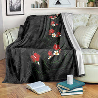 Hawaiian Taro Leaves-Hibiscus and Plumeria Blanket Floral Tribal Tattoo Motif LT03 Black - Polynesian Pride