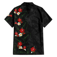 Hawaiian Taro Leaves-Hibiscus and Plumeria Family Matching Tank Maxi Dress and Hawaiian Shirt Floral Tribal Tattoo Motif LT03 - Polynesian Pride